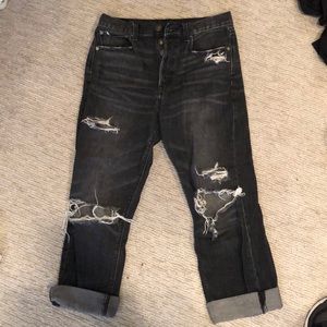 American eagle black ripped Boyfriend jeans